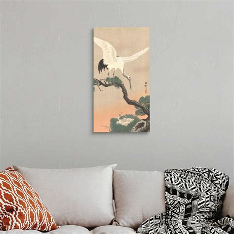 Japanese Crane On Pine Branch By Ohara Koson 1900 30 Wall Art Canvas