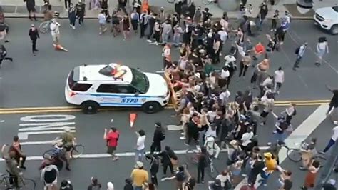 nypd officers attacked with molotov one arrested during george floyd protest latest news