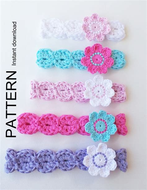 Flower Headband Crochet Pattern Usa Kerry Jayne Designs