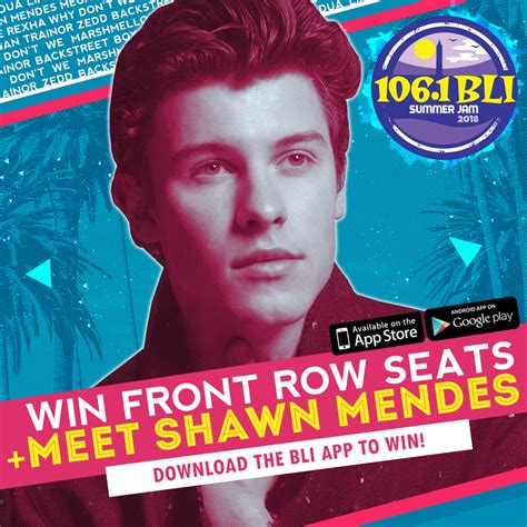 Win Front Row Bli Summer Jam Tickets And Meet And Greet With Shawn Mendes