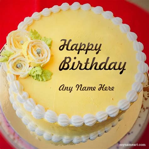 Rose Flower Birthday Cake With Name Best Flower Site