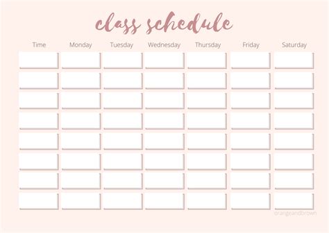 Printable Class Overview Aestetich