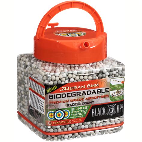 Black Ops Biodegradable Premium Grade Airsoft Bbs 10000 Ct Pail