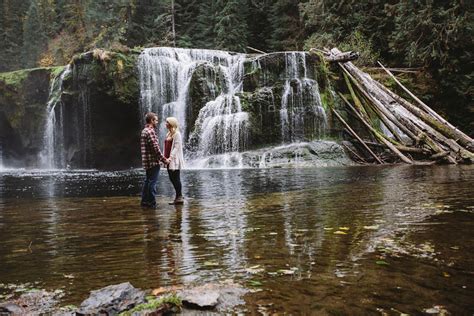 Adorable Washington Proposal At Lower Lewis River Falls Junebug Weddings