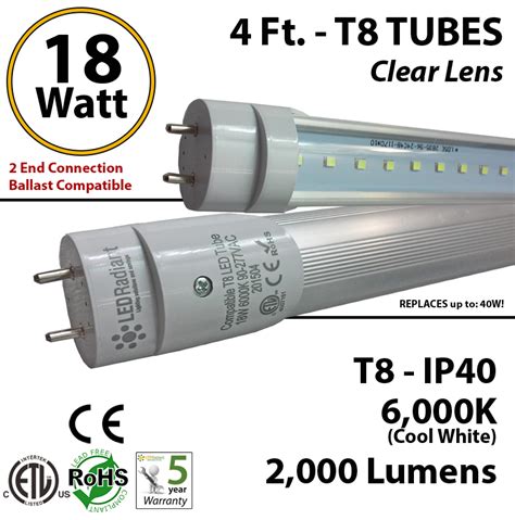 Remove the light bulbs (fluorescent tubes). 4 foot LED Tube Light Bulb 18 watt T8 2000 Lm 6000K clear lens | LEDRadiant