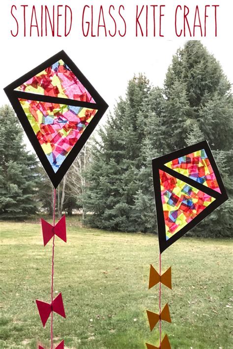 These ideas can be based on actual stained glass works but ideally the designs should be original to each student. Stained Glass Kite Craft - Grandma Ideas