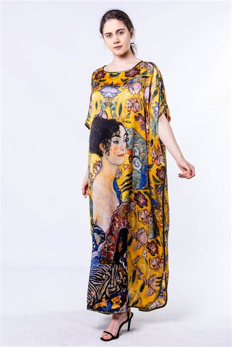 İpek Elbise Gustav Klimt Lady With Fan Oytu İpek