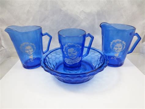 Estate Lot SHIRLEY TEMPLE Hazel Atlas Cobalt Blue Glassware Bowl