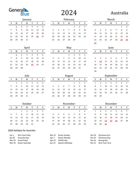 Australia Calendar 2024 Free Printable Pdf Templates Australia