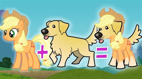 Mashup My Little Pony Dog Breeds Golden Retriever Rarity Pinkie