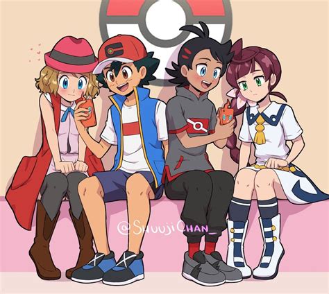 Ash Ketchum Serena Rotom Rotom Phone Goh And More Pokemon And More Drawn By Sara Bon