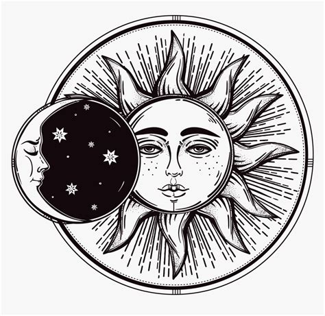 Transparent Sun Moon Clipart Sun And Moon Black And White Hd Png