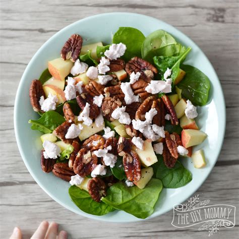 Place spinach in a large bowl; My New Favourite DIY Salad: Spinach, Apple, Goat Cheese ...