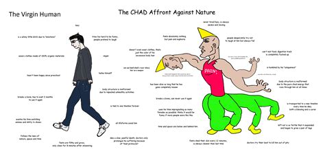 the virgin human vs the chad affront against nature r virginvschad