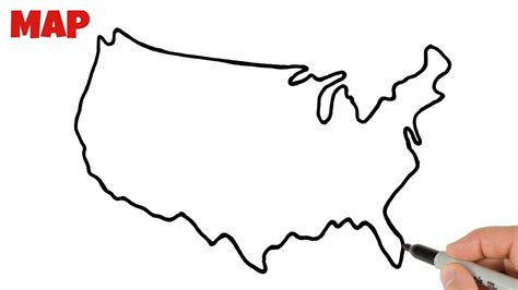 How To Draw Usa Map Easy Country Maps Drawing Youtube