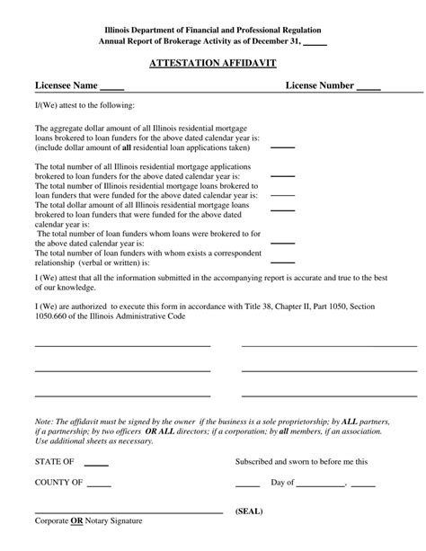 Illinois Attestation Affidavit Fill Out Sign Online And Download Pdf