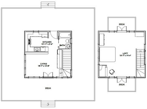 20x20 Home Pdf Floor Plan 706 Sq Ft Model 5a Ebay Tiny