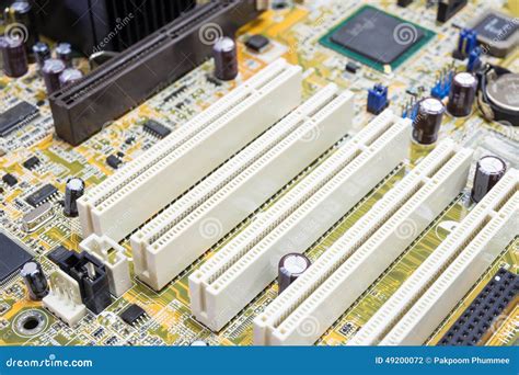 Pci Connector Slot In Motherboard Stock Photo Image Of Hardware