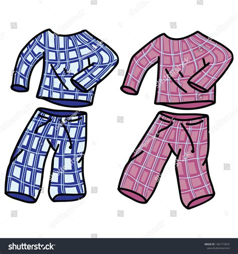 Cute Pyjamas Vector Illustration Motif Set Stock Vector Royalty Free