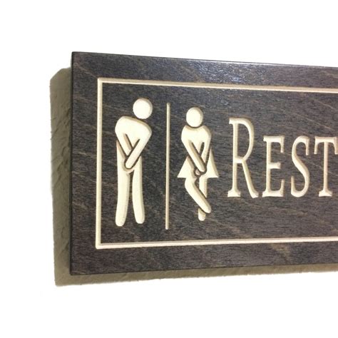 Restroom Sign Funny Bathroom Sign For Unisex Restroom Etsy