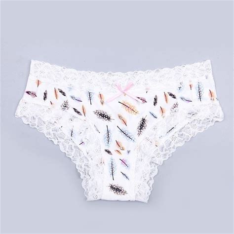 China Fashion Style Nylon Lace Floral Printed Iced Silk Girl Brief Sexy