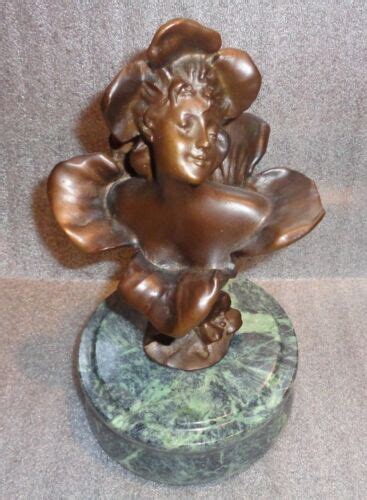 Original Solid Bronze Flower Girl Signed Emmanuel Villanis Ebay