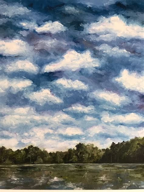 Clouds Print Of Original Painting Cloud Painting Sky Etsy