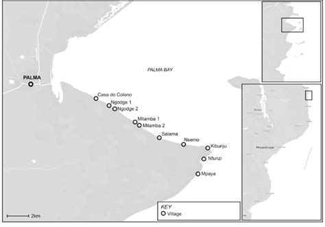 Map Of Palma Bay Cabo Delgado Province Mozambique Showing The