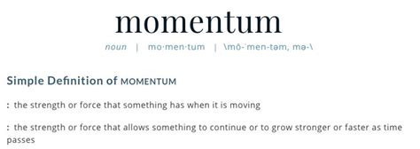 define momentum | Momentum, Simple definition, Definitions