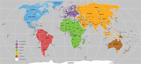 World Map Color Coded Continents Map My Xxx Hot Girl