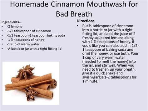 homemade cinnamon mouthwash mouthwash how to squeeze lemons natural remedies