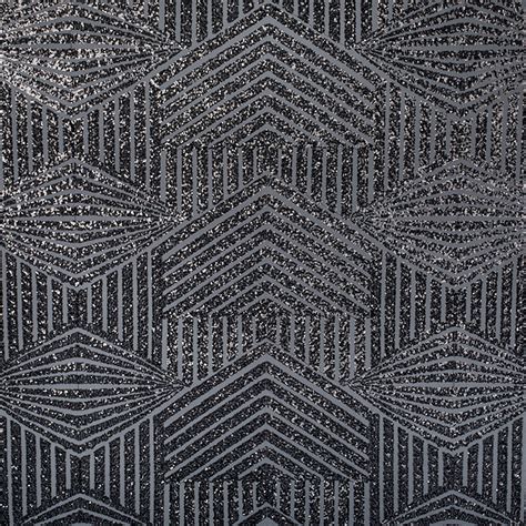10 Yards Geometric Glitz Art Deco Sequins Fabric Bolt Black Cv Linens