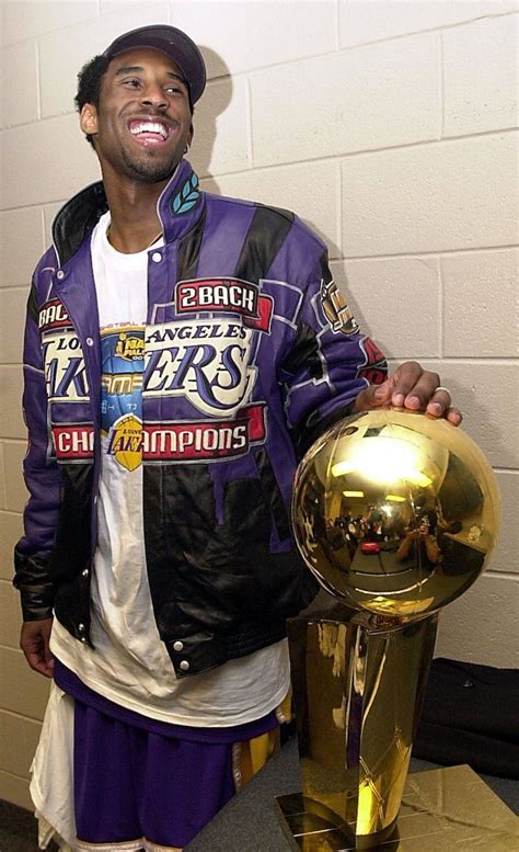 Kobe And Gigi Wallpaper Kobe Bryant Wearing Purple Leather Jacket Back Back Champions Standing