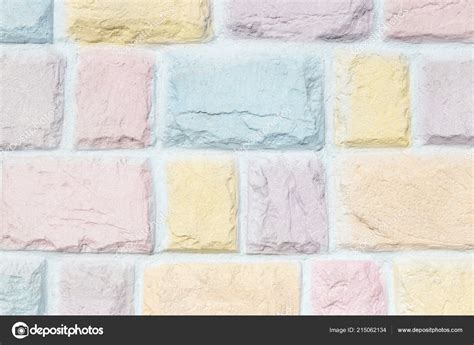 Colorful Pastel Brick Wall Texture Background Pink Yellow Orange Purple