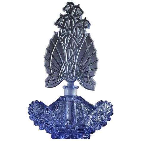 Blue 1920s Czechoslovakian Glass Perfume Bottle At 1stdibs