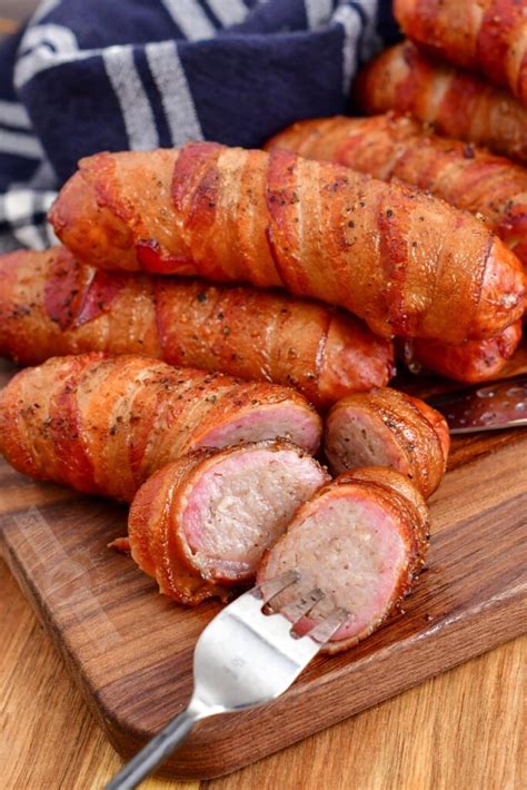 Bacon Wrapped Smoked Sausage Grilling Smoking Living