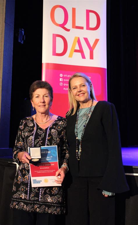 Sandy Bolton Mp Presents Beverly Bullivant With Her 2019 Noosa Qld Day
