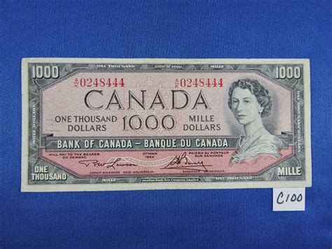 1954 Canada 1000 Dollar Bills