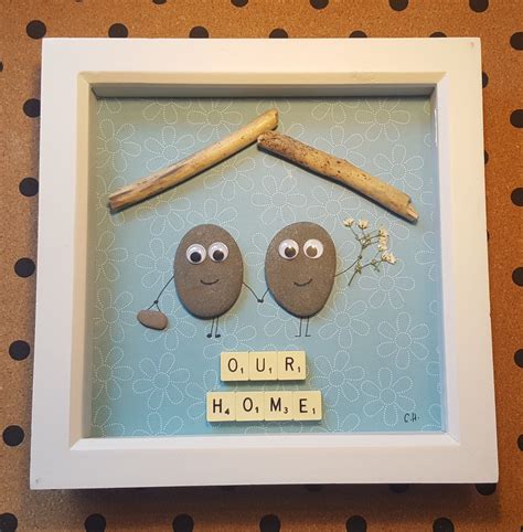 Handmade Pebble Art in Wooden Frame Showing a Couple in their | Etsy | Pebble art, Housewarming ...