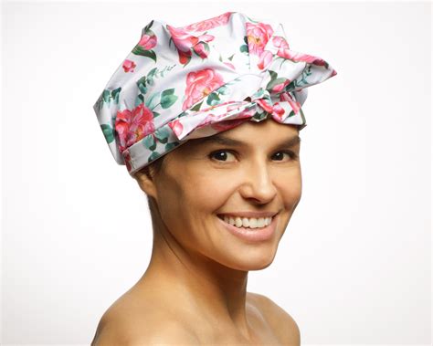 Shower Cap For Women Long Hair Waterproof Reusable Shower Cap Etsy