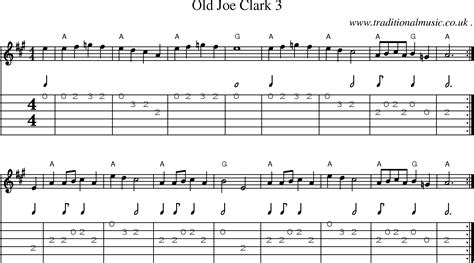 American Old Time Music Scores And Tabs For Guitar Old Joe Clark 3