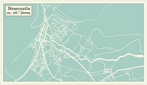 Newcastle England City Map In Retro Style Outline Map Stock Vector