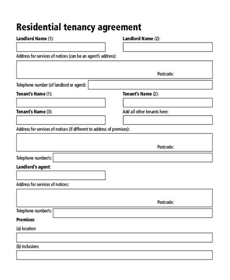 This tenancy agreement for a furnished or unfurnished room sets out the terms for the relationship that exists between the landlord and the tenant. FREE 9+ Sample Tenancy Agreement Forms in PDF | MS Word