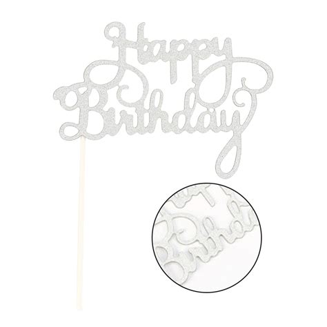 Justhard Happy Birthday Letters Glitter Paper Cake Topper Cupcake