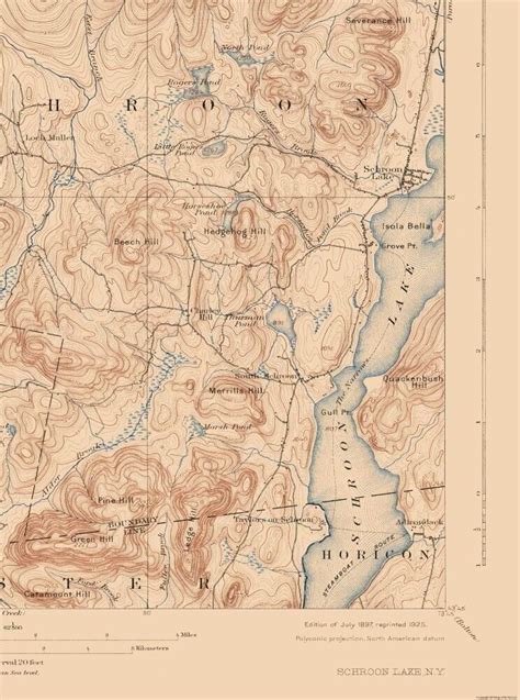 Topo Map Schroon Lake New York Sheet Usgs 1897 2300 X 3091 Ebay