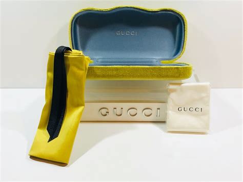 Gucci Sunglasses Eyeglasses Case Hard Velvet Yellowgreen And Cloth New