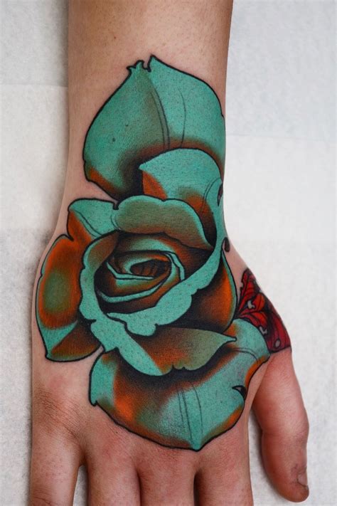 Rose Hand Rose Handtattoo Tattoodoambassador Hand Tattoos Triangle Tattoo Tatoos