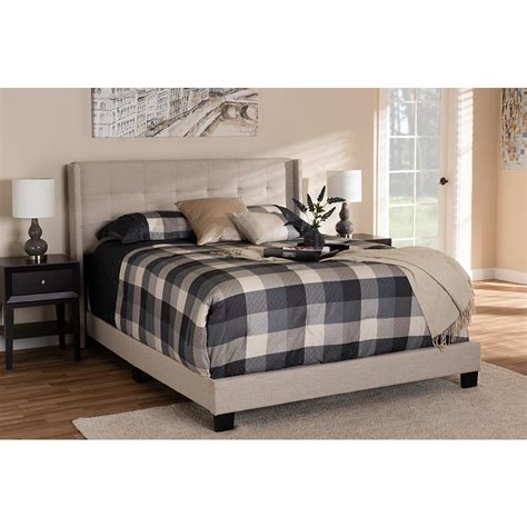 Lisette Modern And Contemporary Beige Fabric Upholstered Queen Size Bed