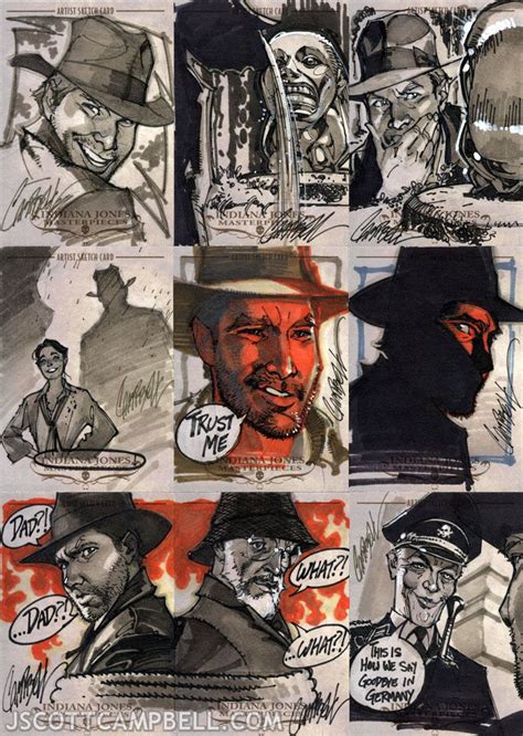 Indiana Jones Sketch Cards By J Scott Campbell Jeff Scott Campbell