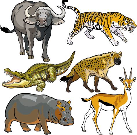 Vector Set Of Wild Animals Design Graphic Vectors Graphic Art Designs